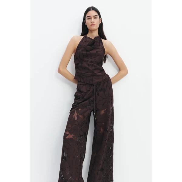 Aje Izzy Relaxed Pant in Chocolate | Pants | Luxury Shoes 
