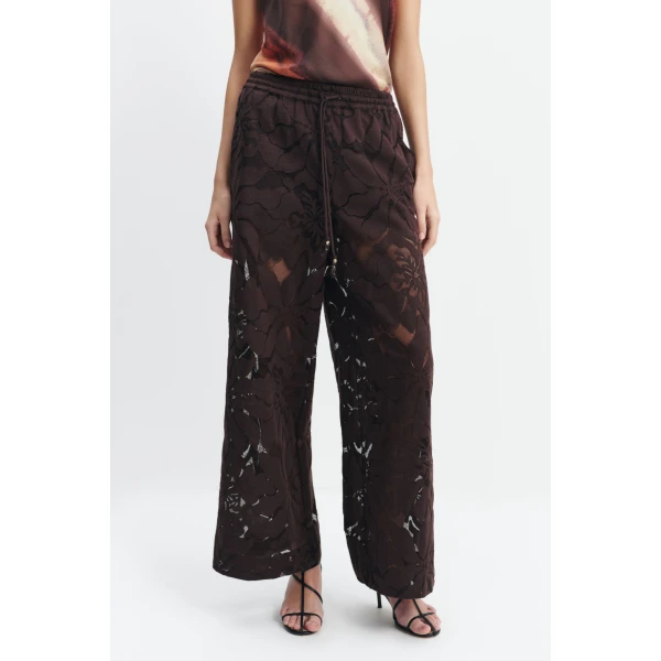 Aje Izzy Relaxed Pant in Chocolate | Pants | Luxury Shoes 