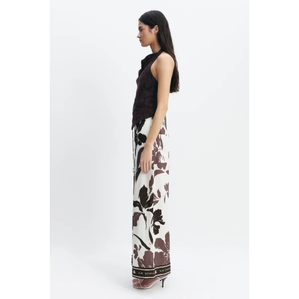 Aje Izzy Tie Back Top in Chocolate | Tops | Luxury Shoes 