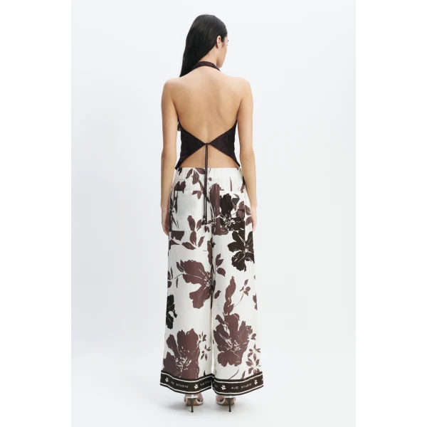 Aje Izzy Tie Back Top in Chocolate | Tops | Luxury Shoes 