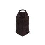 Aje Izzy Tie Back Top in Chocolate | Tops | Luxury Shoes 
