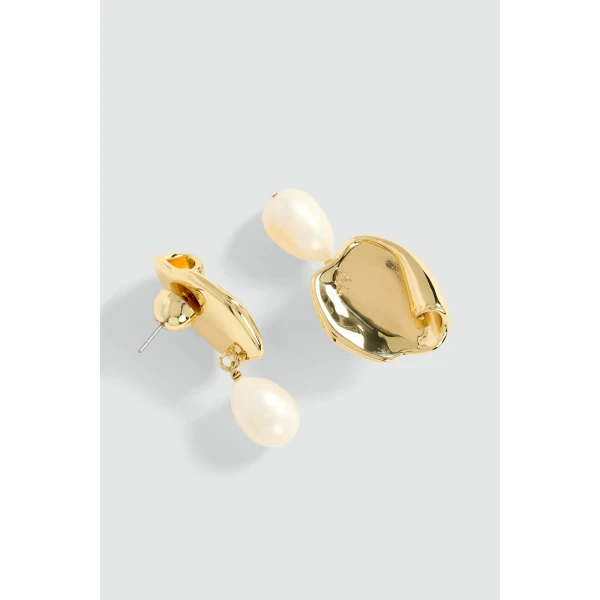 Aje Jude Pearl Stud in Gold/Pearl | Earrings | Luxury Shoes 