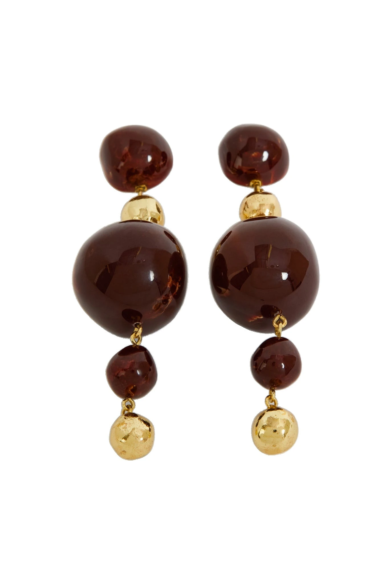 Aje Kasia Resin Drop Stud Gold/Brown Aje Kasia Resin Drop Stud in Gold/Brown | Earrings | Luxury Shoes