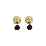 Aje Kasia Resin Stud in Gold/Brown | Earrings | Luxury Shoes 