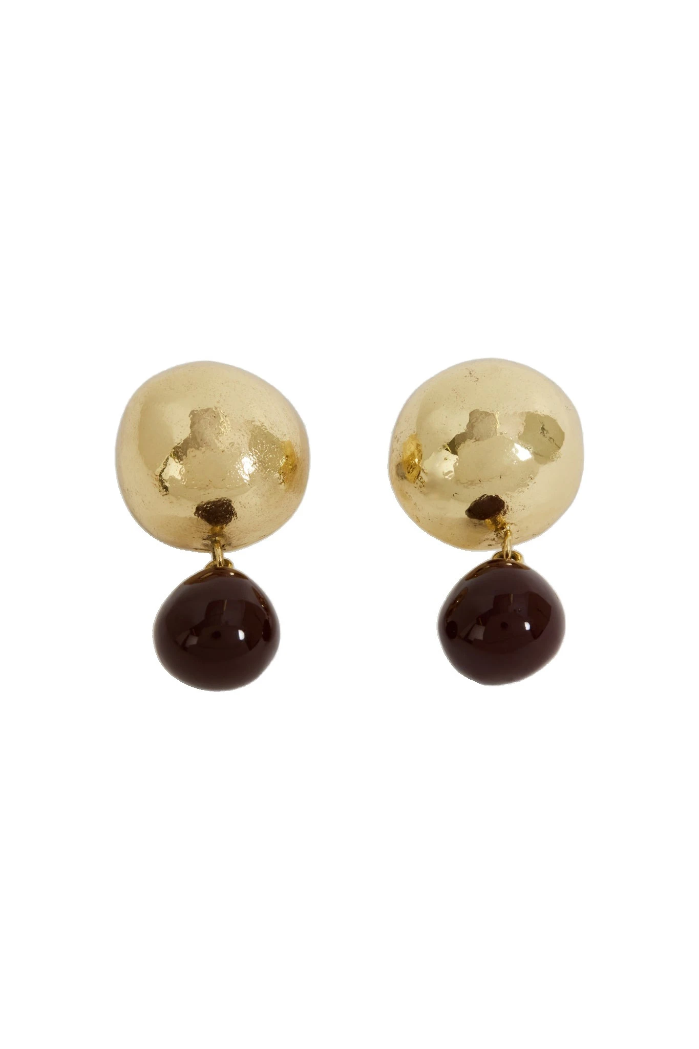 Aje Kasia Resin Stud Gold/Brown Aje Kasia Resin Stud in Gold/Brown | Earrings | Luxury Shoes