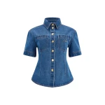 Aje Kendall Belted Shirt in Coastal Wash | Shirts | Luxury Shoes 