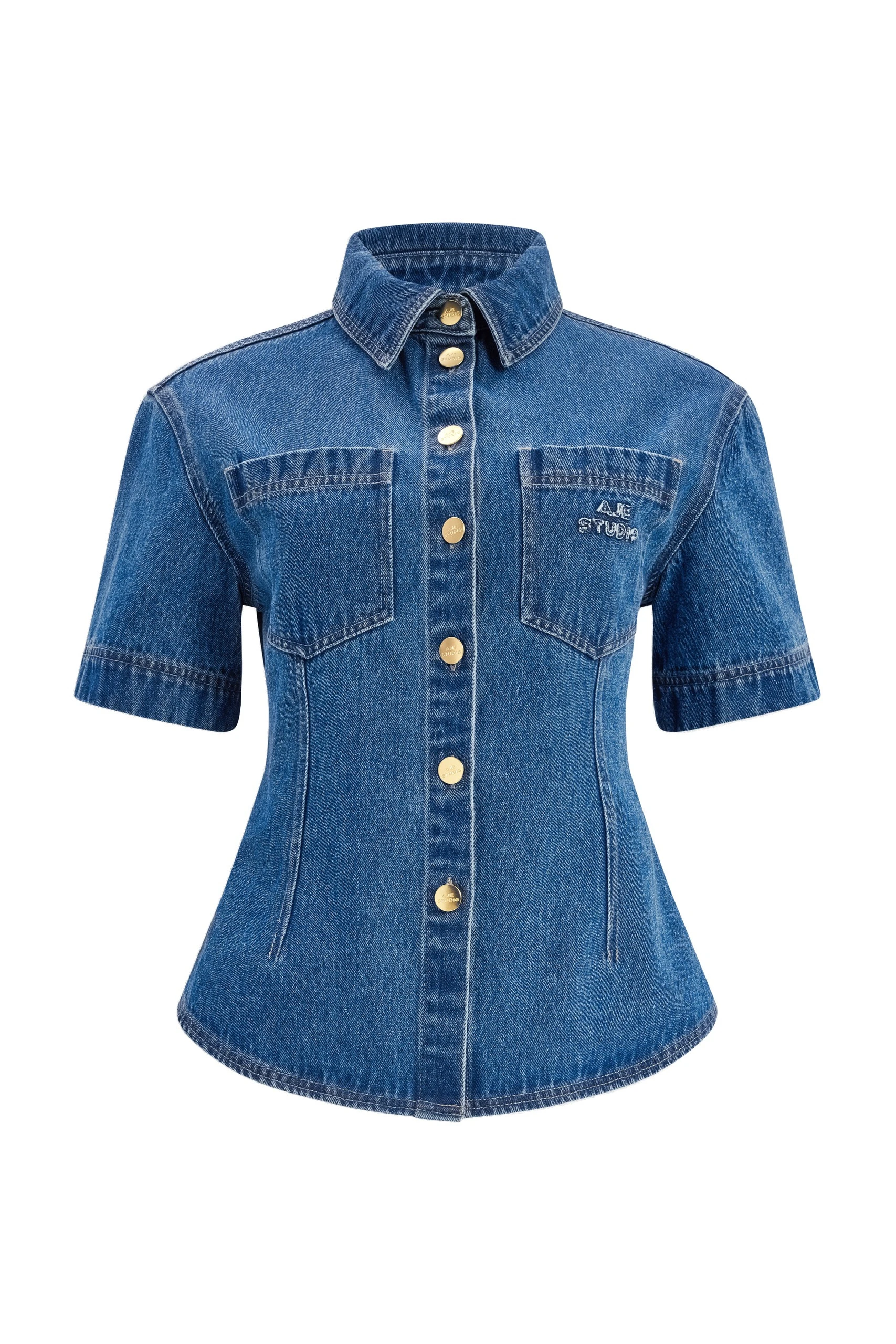 Aje Kendall Belted Shirt Coastal Wash Aje Kendall Belted Shirt in Coastal Wash | Shirts | Luxury Shoes