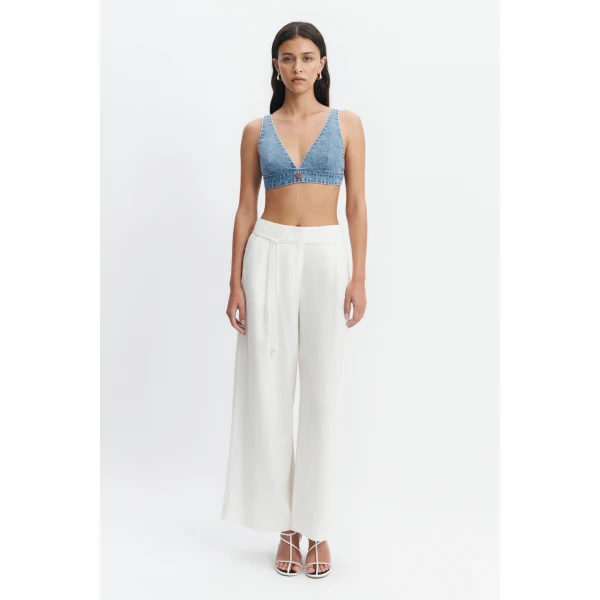 Aje Kendall Bralette in Light Wash | Tops | Luxury Shoes 