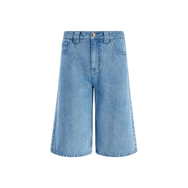 Aje Kendall Denim Jort in Light Wash | Tops | Luxury Shoes 