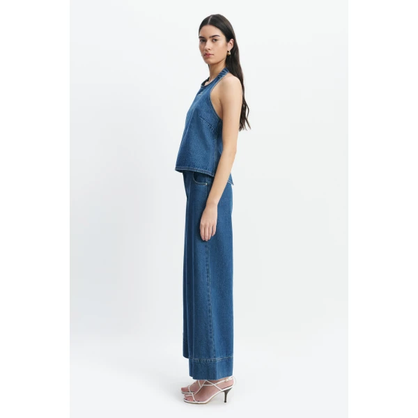 Aje Kendall Halter Top in Coastal Wash | Tops | Luxury Shoes 