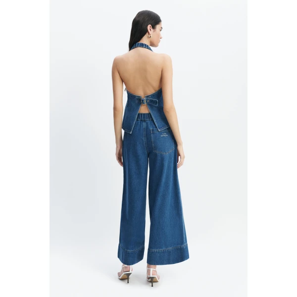Aje Kendall Halter Top in Coastal Wash | Tops | Luxury Shoes 