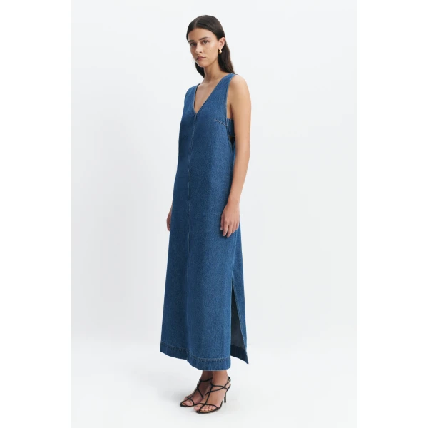 Aje Kendall Midi Dress in Coastal Wash | Midi Dresses | Luxury Shoes 