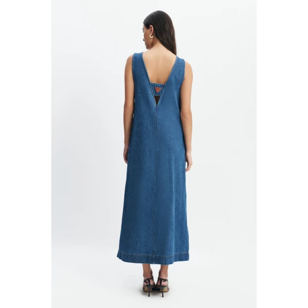 Aje Kendall Midi Dress in Coastal Wash | Midi Dresses | Luxury Shoes 