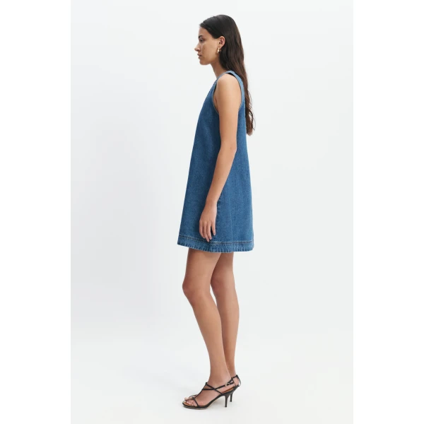 Aje Kendall Tie Back Mini Dress in Coastal Wash | Mini Dresses | Luxury Shoes 