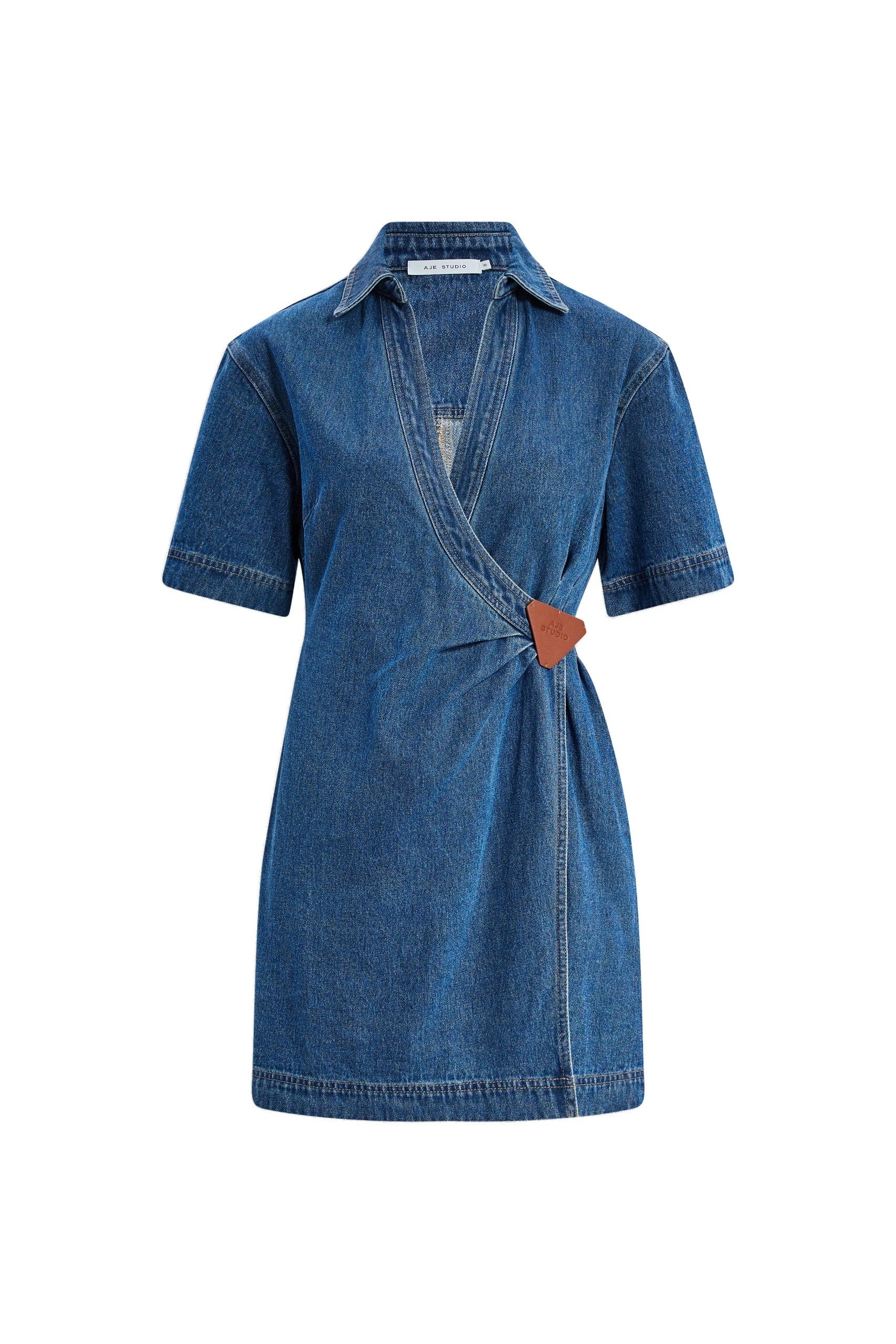 Aje Kendall Wrap Mini Dress Coastal Wash Aje Kendall Wrap Mini Dress in Coastal Wash | Mini Dresses | Luxury Shoes