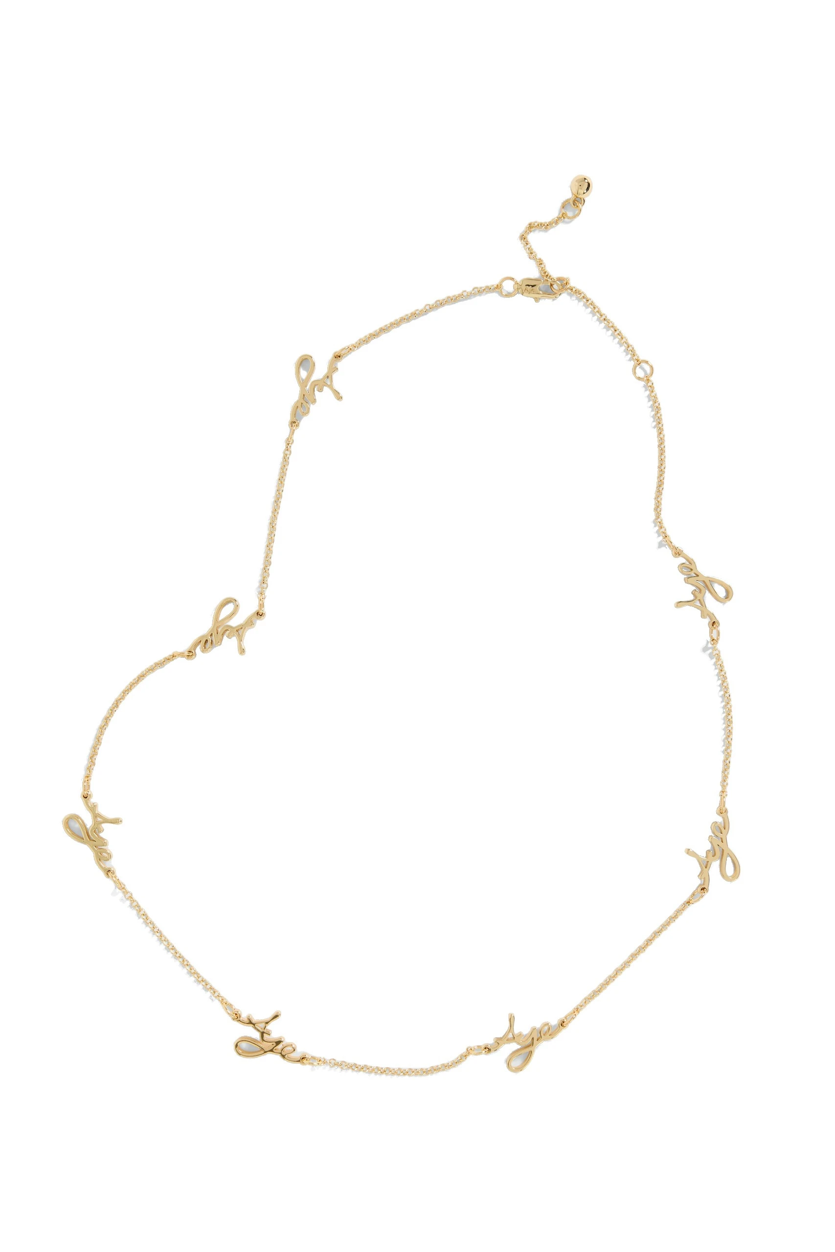 Aje Larissa Cursive Necklace Gold Aje Larissa Cursive Necklace in Gold | Necklace | Luxury Shoes