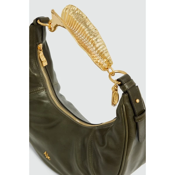 Aje Leaf Small Soft Shoulder Bag in Pine | Shoulder & Crossbody Bags | Luxury Shoes 