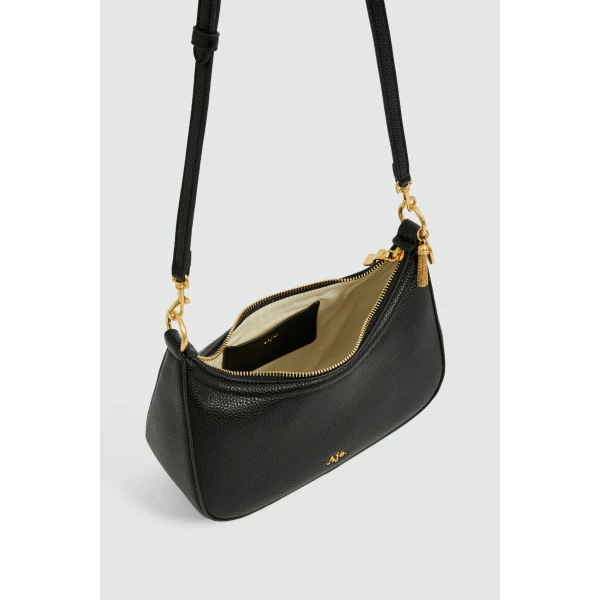 Aje Leaf Texture Top Handle Bag in Black | Shoulder & Crossbody Bags | Luxury Shoes 