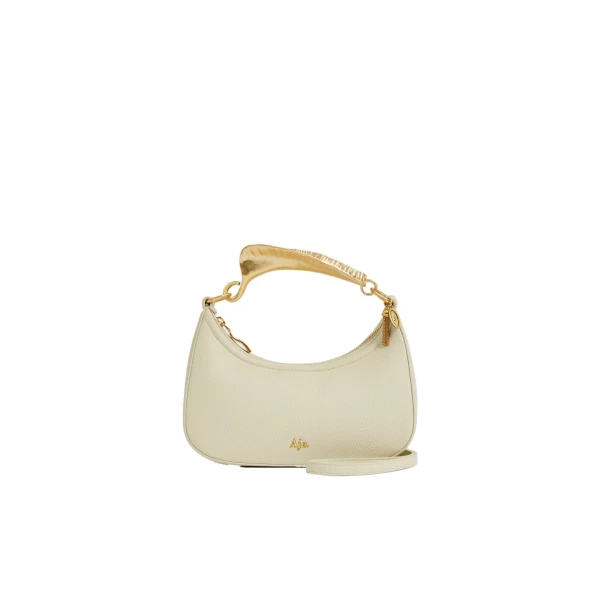 Aje Leaf Texture Top Handle Bag in Bone | Shoulder & Crossbody Bags | Luxury Shoes 