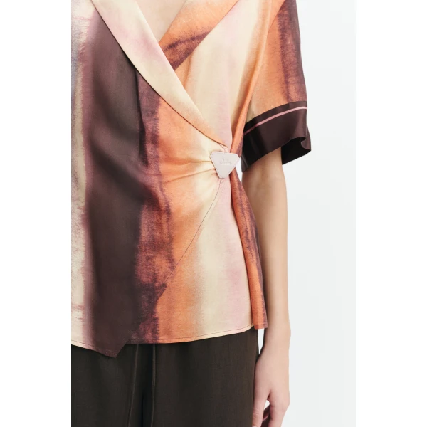Aje Lindsey Wrap Shirt in Mineral Horizon | Shirts | Luxury Shoes 