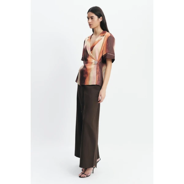 Aje Lindsey Wrap Shirt in Mineral Horizon | Shirts | Luxury Shoes 
