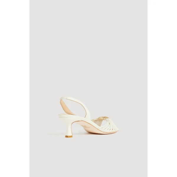 Aje Liora Strappy Buckle Low Heel in Ivory | Heels | Luxury Shoes 