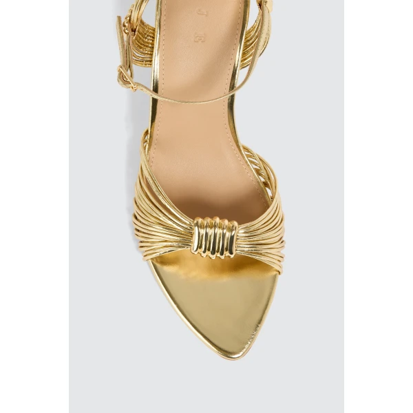 Aje Liora Strappy Heel in Gold | Heels | Luxury Shoes 