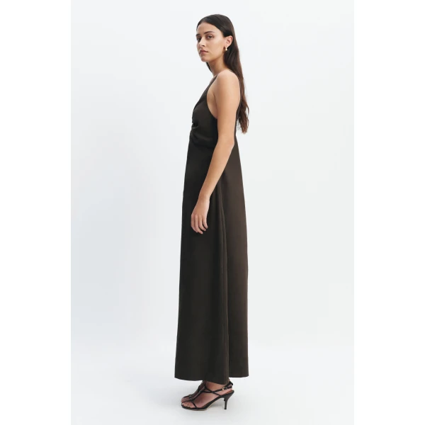 Aje Luca Maxi Dress in Chocolate | Maxi Dresses | Luxury Shoes 