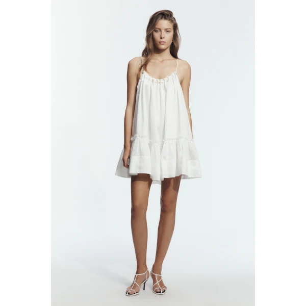 Aje Lucera Mini Dress in Ivory | Mini Dresses | Luxury Shoes 