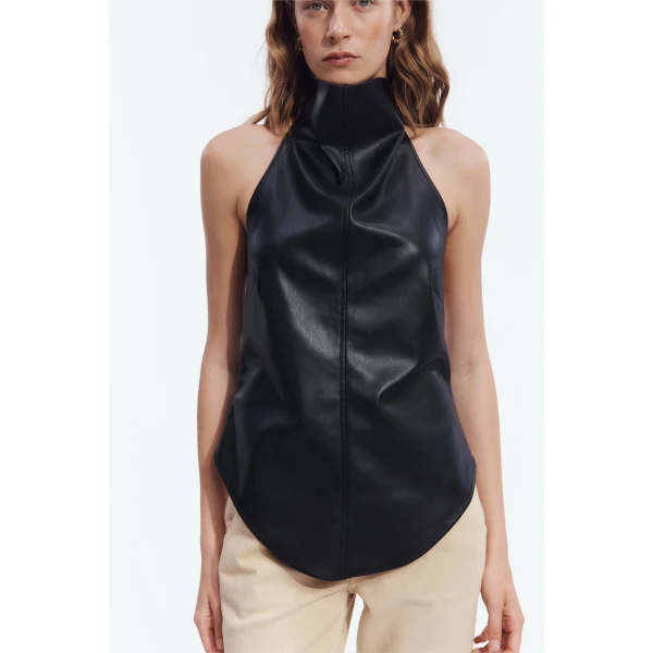 Aje Lucy Halter Neck Top in Black | Tops | Luxury Shoes 