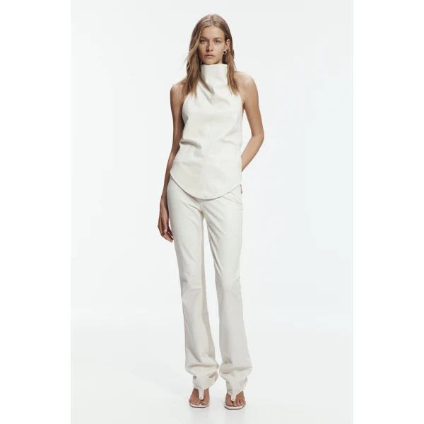 Aje Lucy Halter Neck Top in Ivory | Tops | Luxury Shoes 