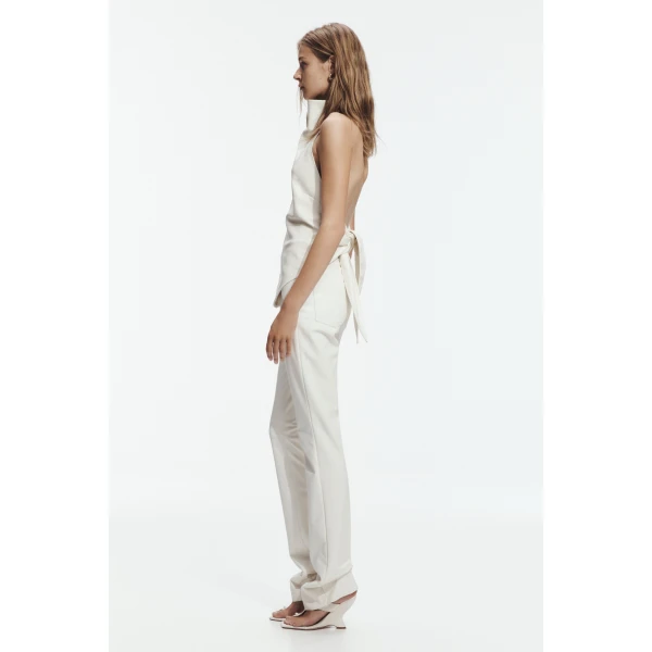 Aje Lucy Halter Neck Top in Ivory | Tops | Luxury Shoes 