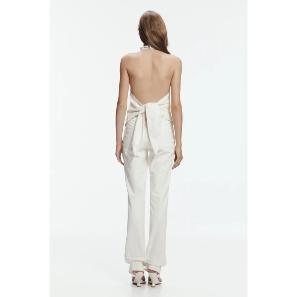 Aje Lucy Halter Neck Top in Ivory | Tops | Luxury Shoes 