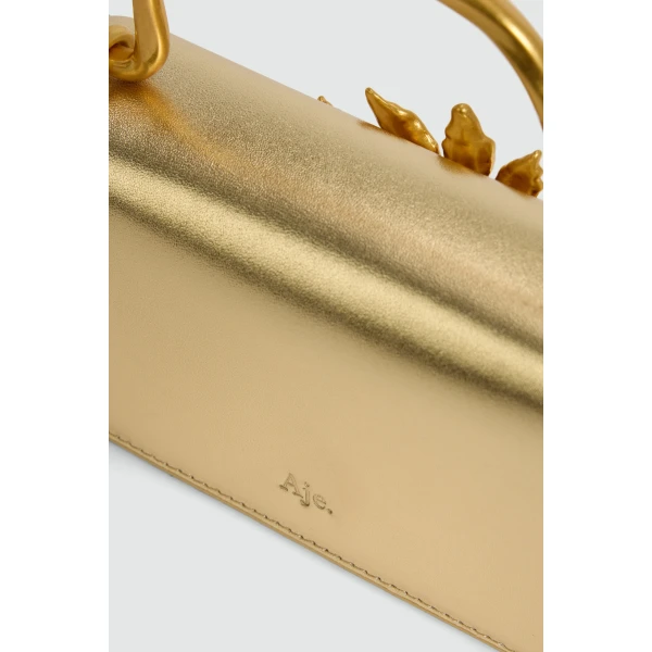 Aje Luna Metallic Mini Clutch in Gold | Clutch Bags | Luxury Shoes 