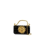 Aje Luna Mini Croc Emboss Clutch in Black Croc | Clutch Bags | Luxury Shoes 