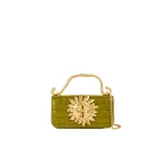 Aje Luna Mini Croc Emboss Clutch in Olive Croc | Clutch Bags | Luxury Shoes 