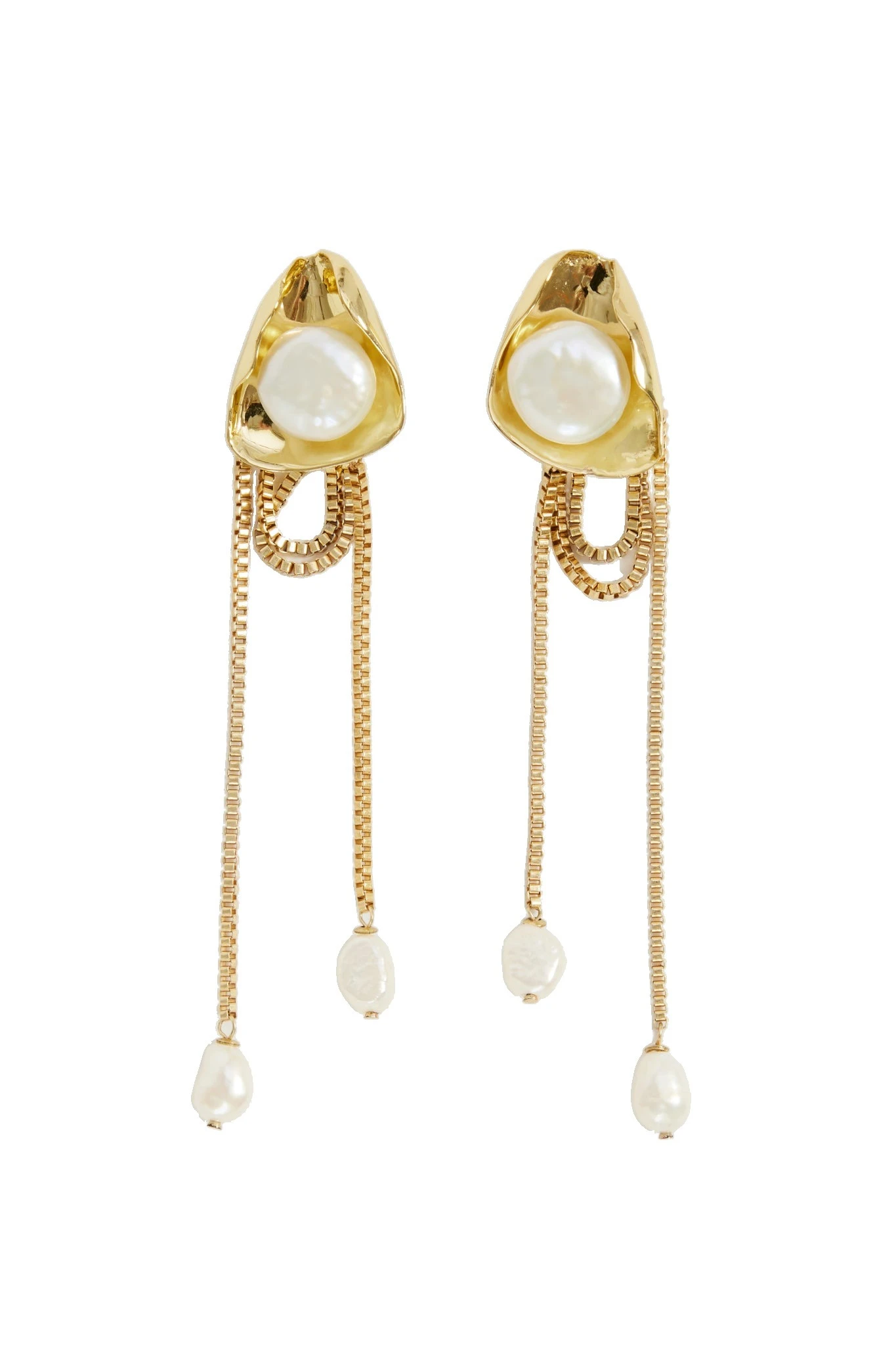 Aje Luneth Large Drop Stud Gold/Pearl Aje Luneth Large Drop Stud in Gold/Pearl | Earrings | Luxury Shoes