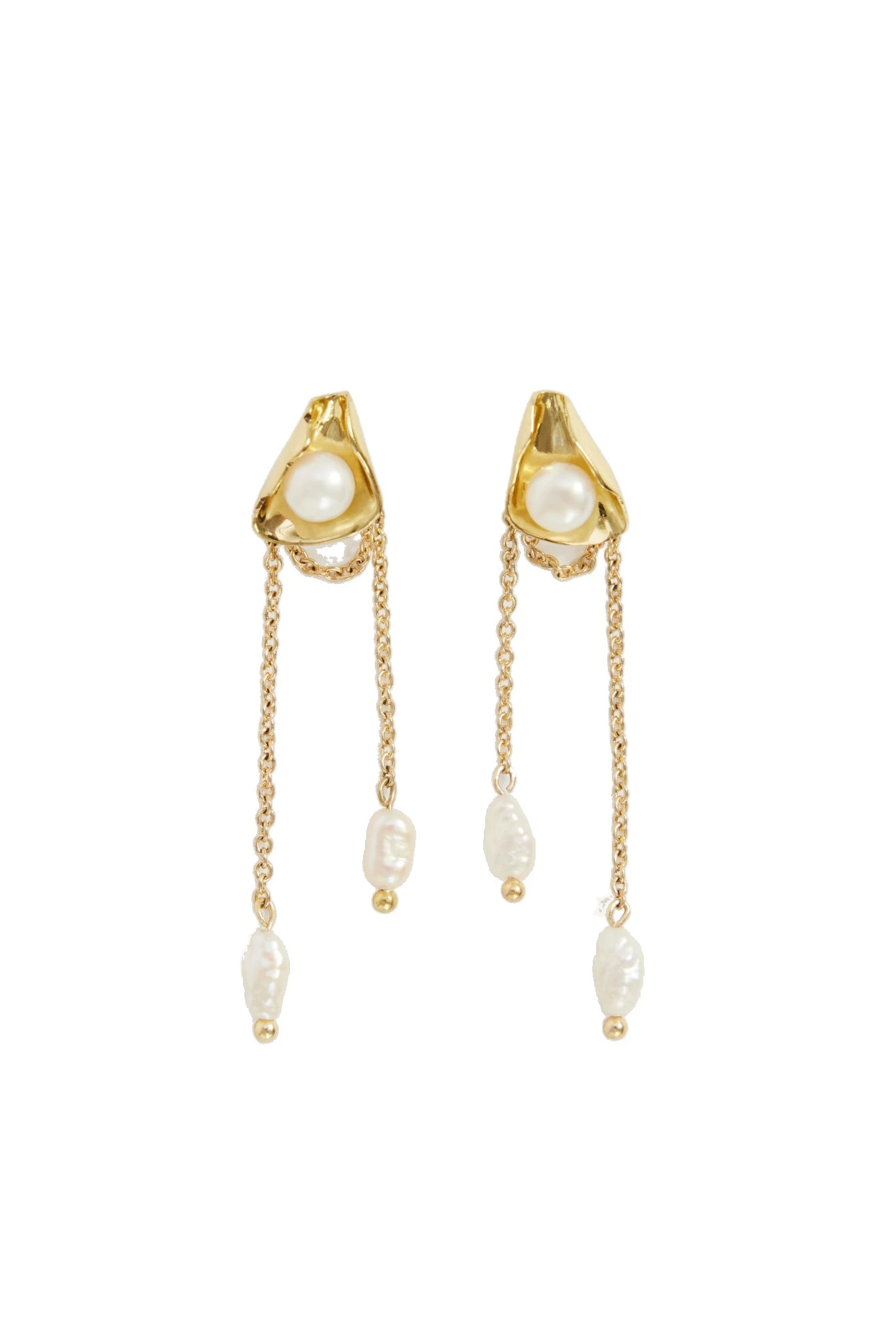 Aje Luneth Mini Drop Stud Gold/Pearl Aje Luneth Mini Drop Stud in Gold/Pearl | Earrings | Luxury Shoes
