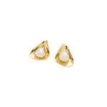 Aje Luneth Stud in Gold/Pearl | Earrings | Luxury Shoes 