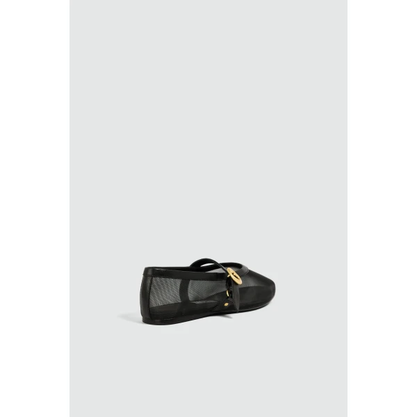 Aje Macy Ballet Flat in Black | Flats | Luxury Shoes 