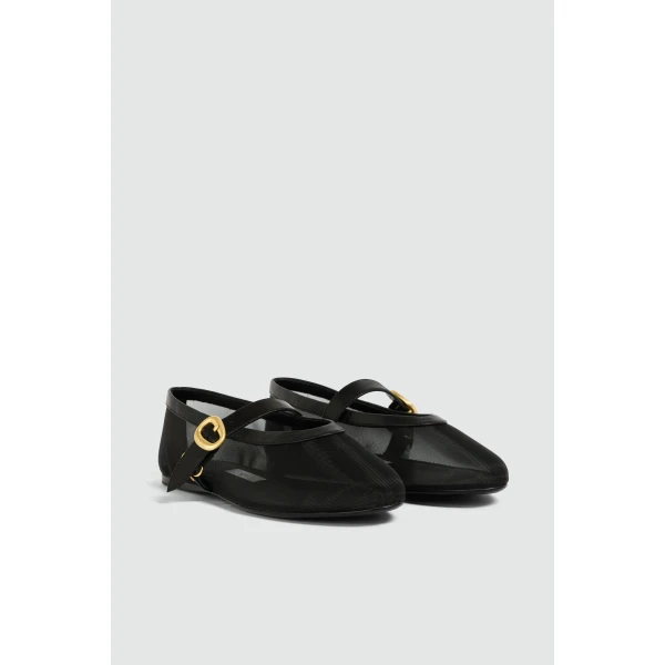 Aje Macy Ballet Flat in Black | Flats | Luxury Shoes 