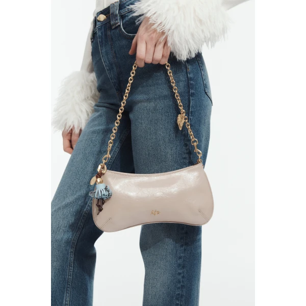 Aje Macy Small Baguette Bag in Antique Rose | Shoulder & Crossbody Bags | Luxury Shoes 