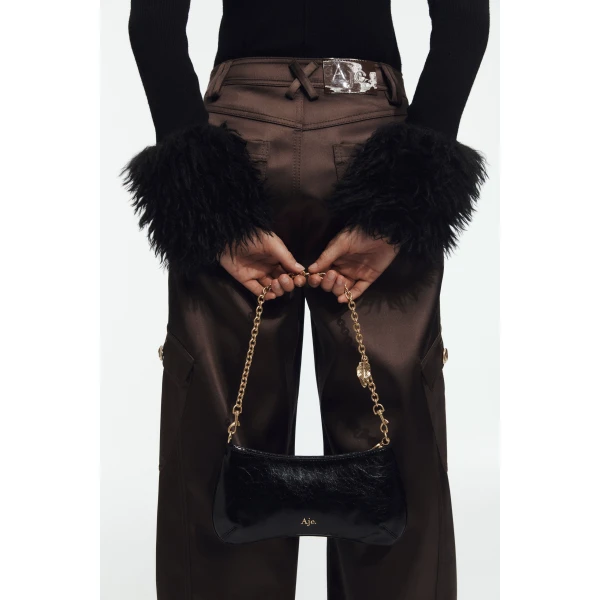 Aje Macy Small Baguette Bag in Black | Shoulder & Crossbody Bags | Luxury Shoes 