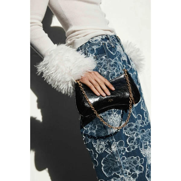 Aje Macy Small Baguette Bag in Black | Shoulder & Crossbody Bags | Luxury Shoes 