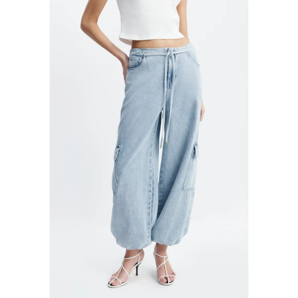 Aje Margot Denim Cargo Pant in Bleach | Pants | Luxury Shoes 