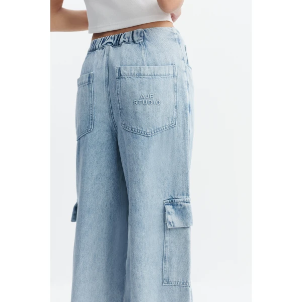 Aje Margot Denim Cargo Pant in Bleach | Pants | Luxury Shoes 