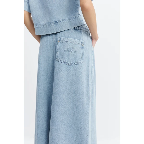 Aje Margot Denim Maxi Skirt in Bleach | Skirts | Luxury Shoes 