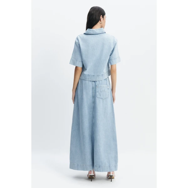Aje Margot Denim Maxi Skirt in Bleach | Skirts | Luxury Shoes 
