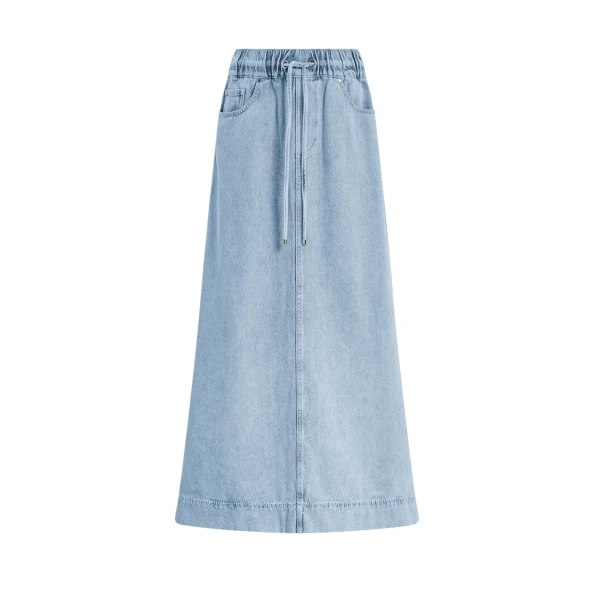 Aje Margot Denim Maxi Skirt in Bleach | Skirts | Luxury Shoes 
