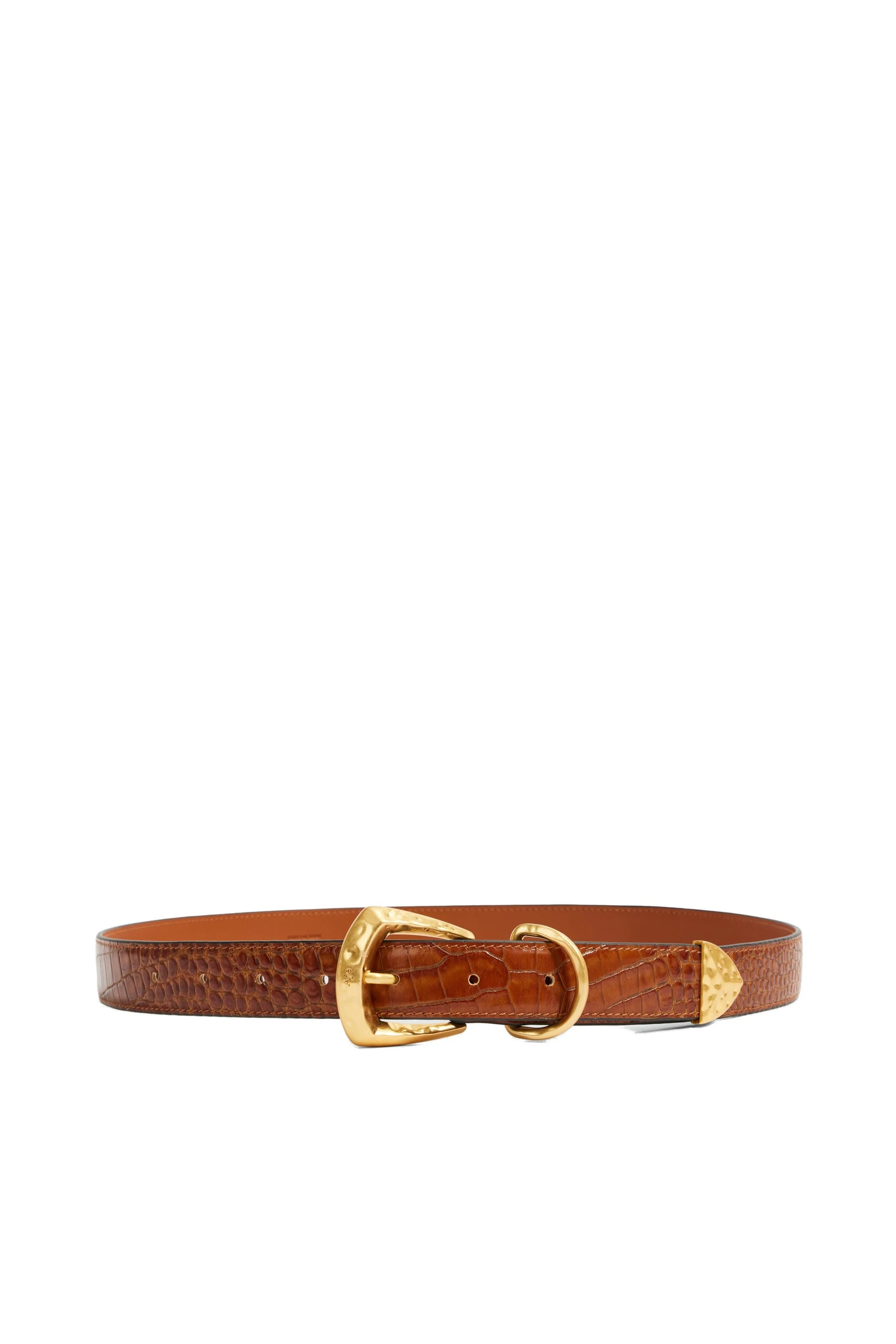 Aje Maxine Croc Emboss Belt Amber Croc Aje Maxine Croc Emboss Belt in Amber Croc | Belts | Luxury Shoes